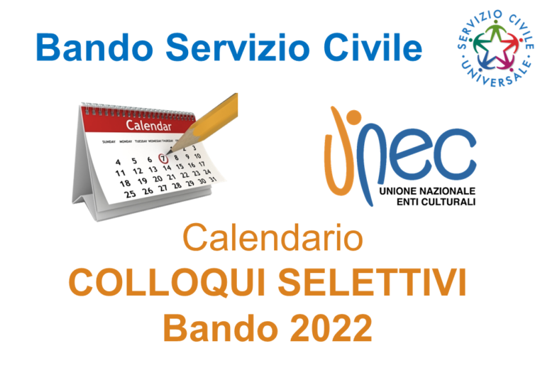Calendario colloqui servizio civile universale Bando 2022